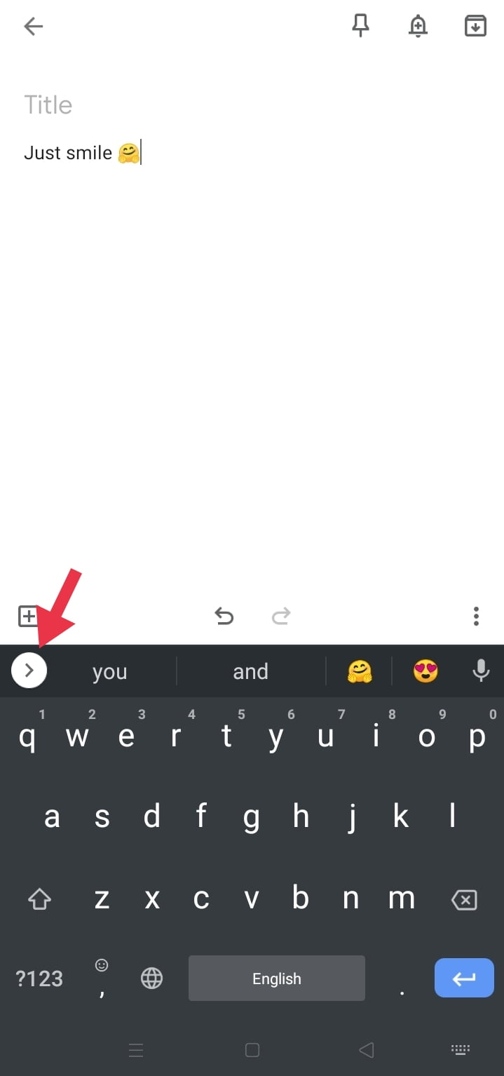Clear the clipboard on Samsung Mobiles
, Click on the little arrow icon