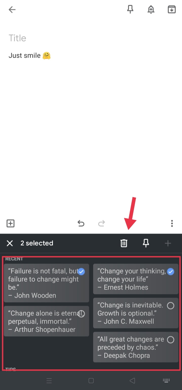 Select and delete