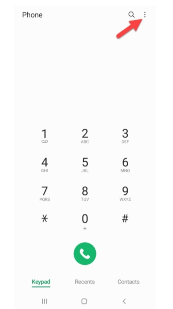 Change the call screen background on Samsung, Click  on three dots icon
