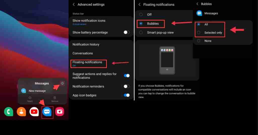 How to Enable Bubbles Notification on Android 11 Samsung