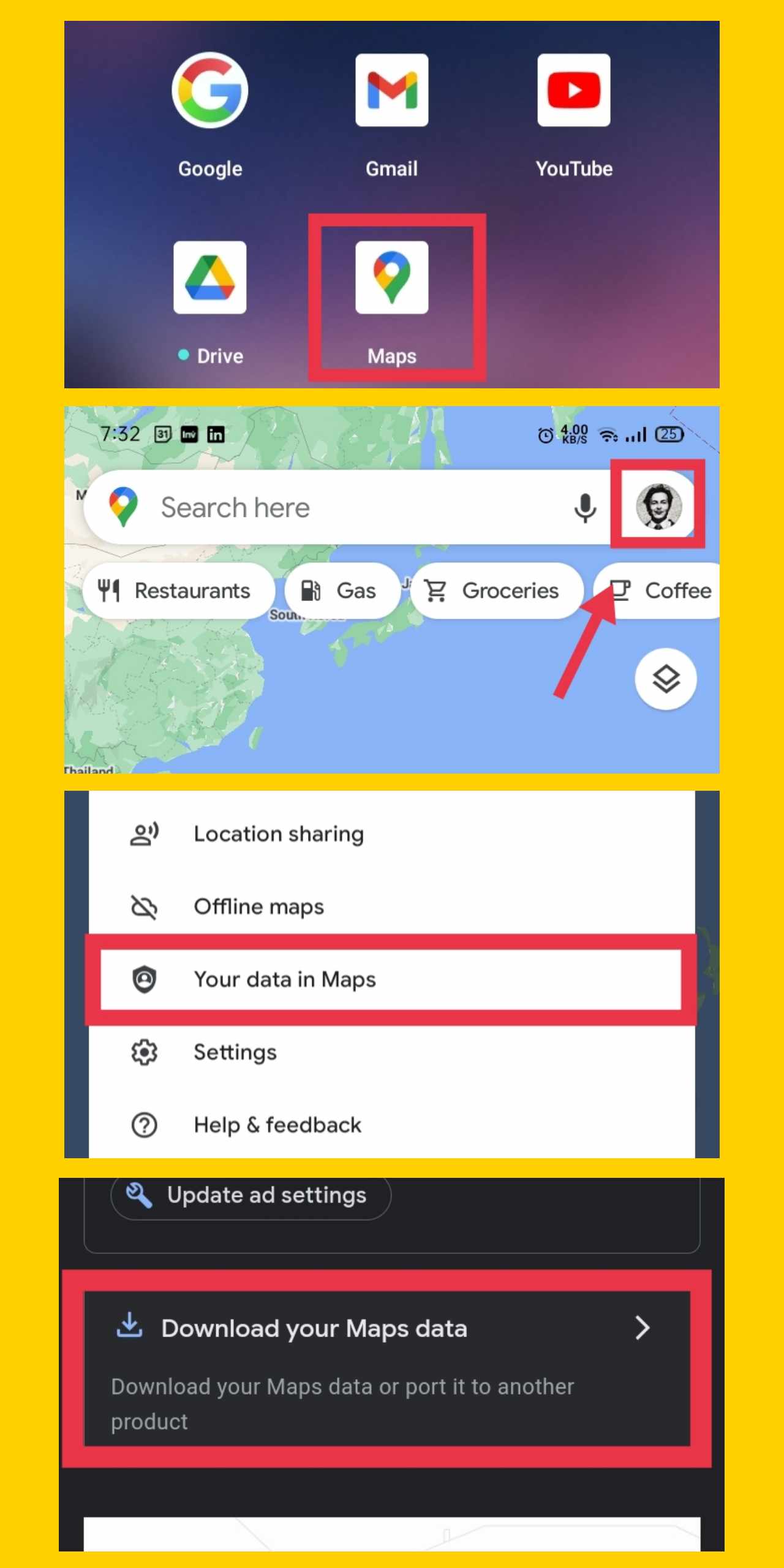 Create an Export on Google Maps