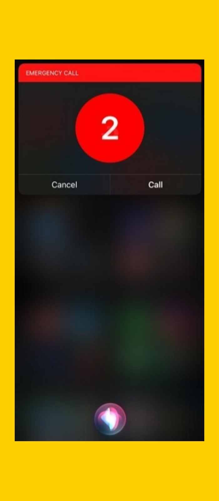 Trying to make an emergency call using Siri