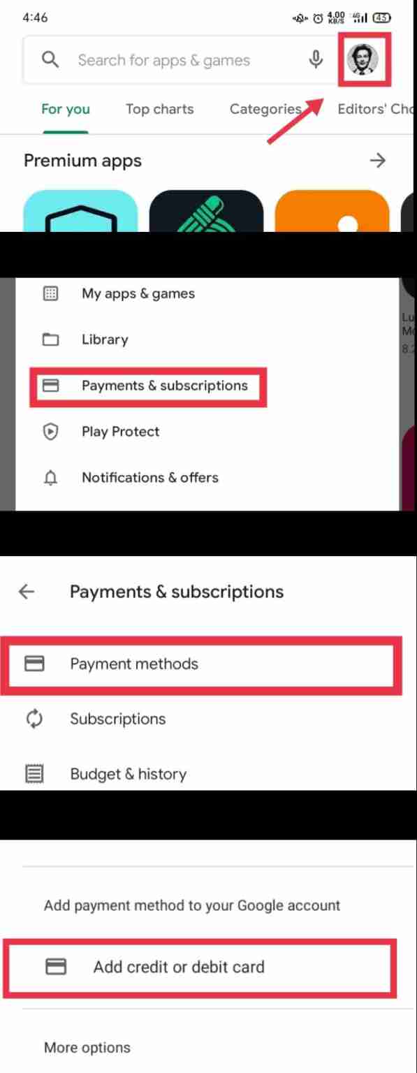 google play account payment