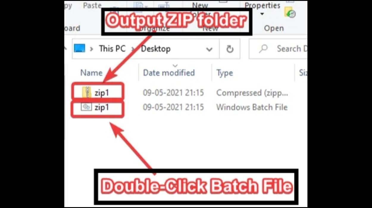 Zip a folder using a Batch file
