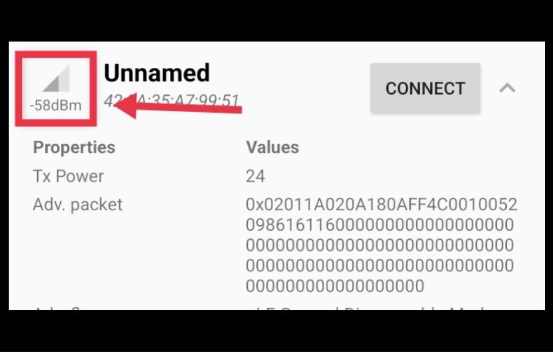 using he device signal strength to find a nearby AirTag