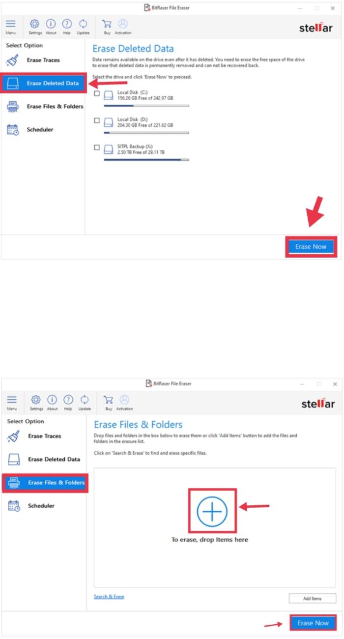 Steps to permanently erase your data from a Flash Drive using BitRaser File Eraser 