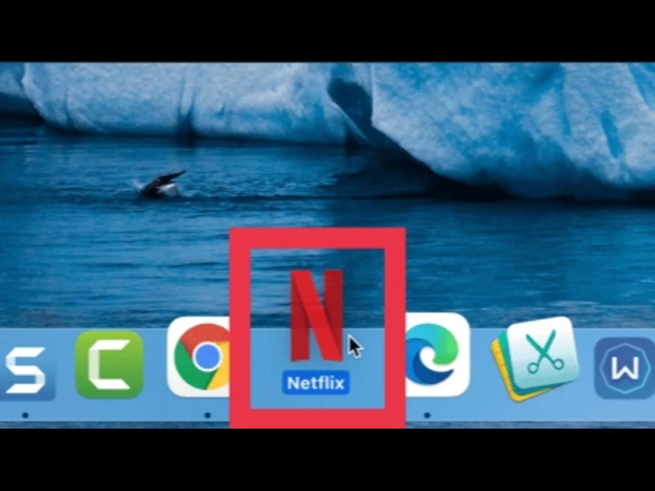 vedä Netflix-verkkosovellus Telakkaasi