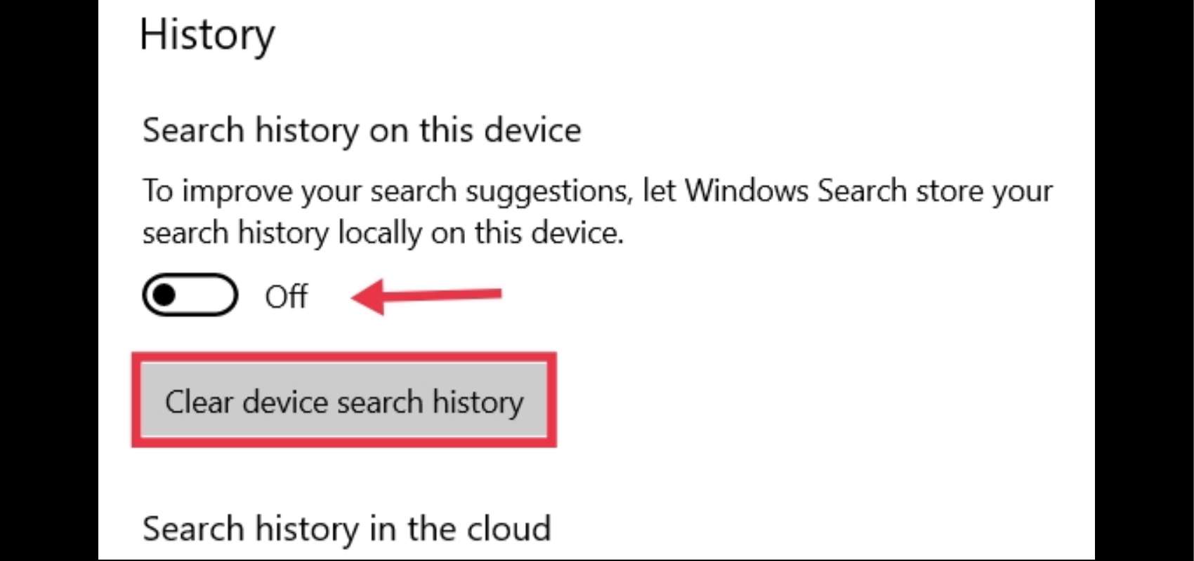Turn off and clear Taskbar Search Box History in Windows 10