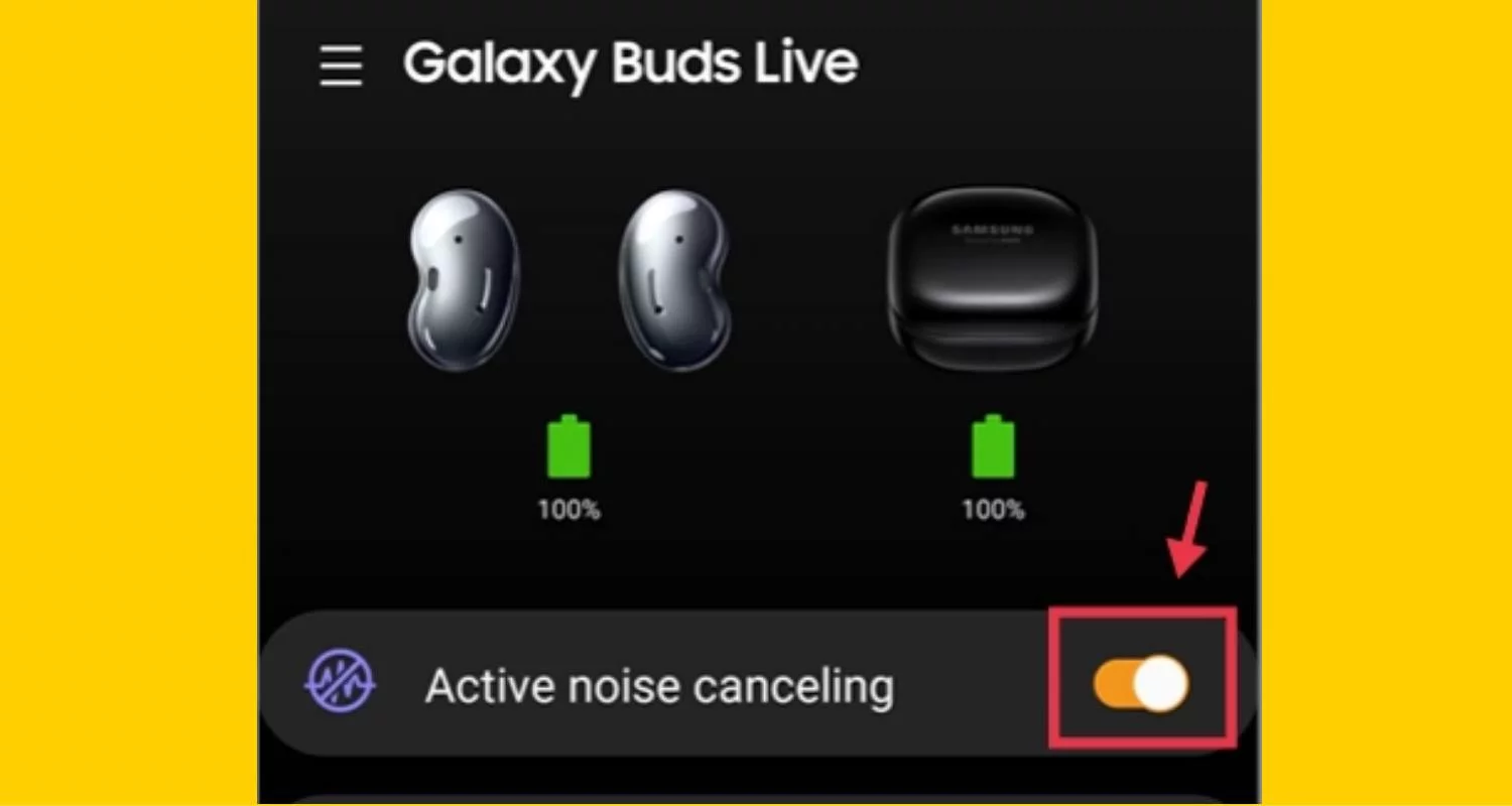 Turn on Active noise canceling on Buds Live