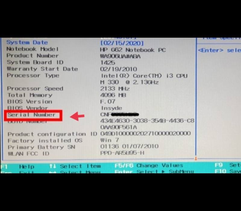 hp computer serial number search