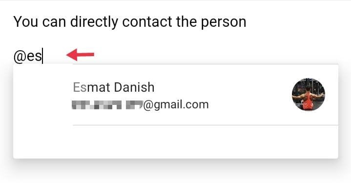 Insert a Contact Card in a Google Docs Document