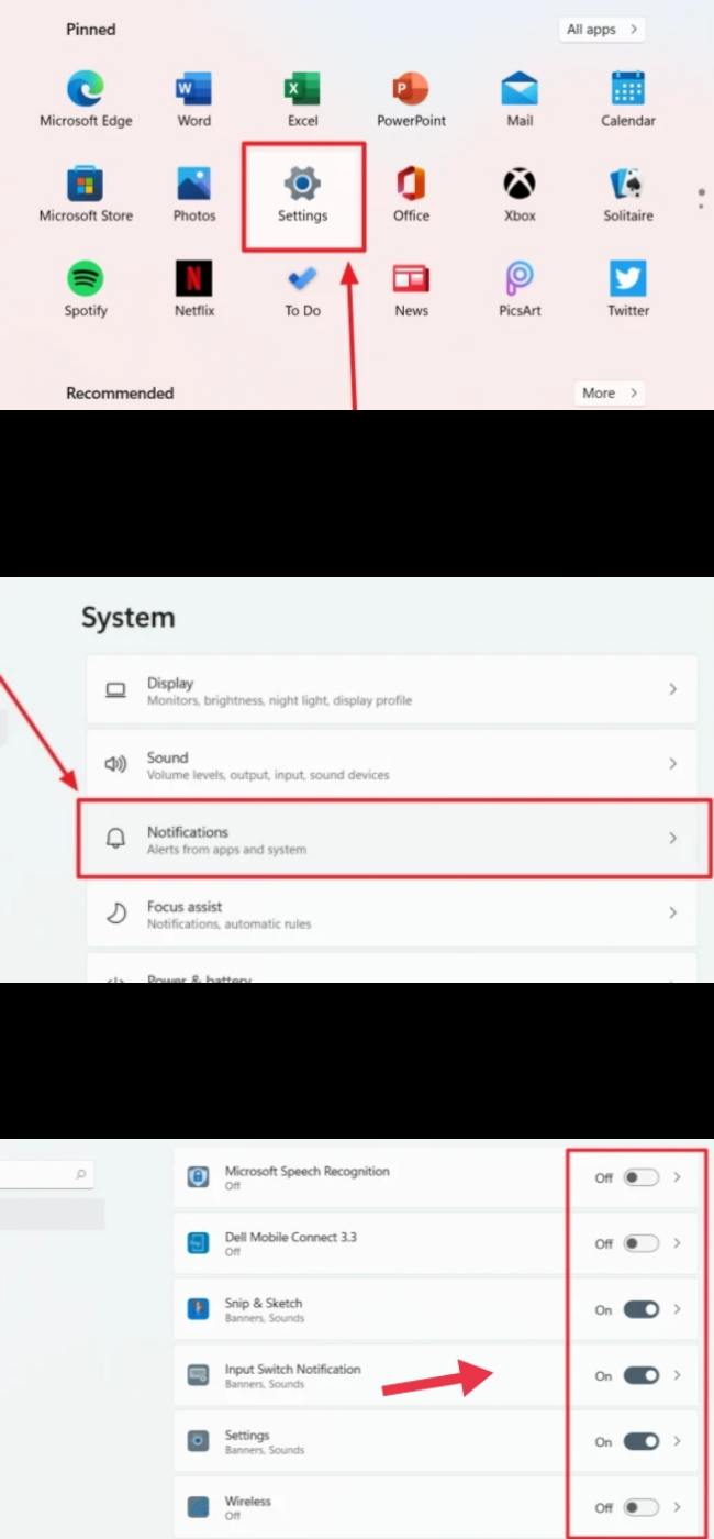 turn off notifications on your Windows 11 PC - Specific apps