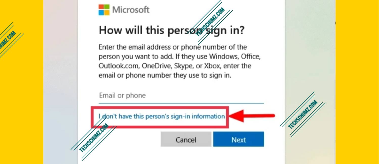 I don’t have this person’s sign-in information
