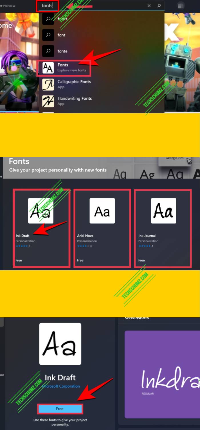 Download and Install Fonts on Windows 11 from Microsoft Store