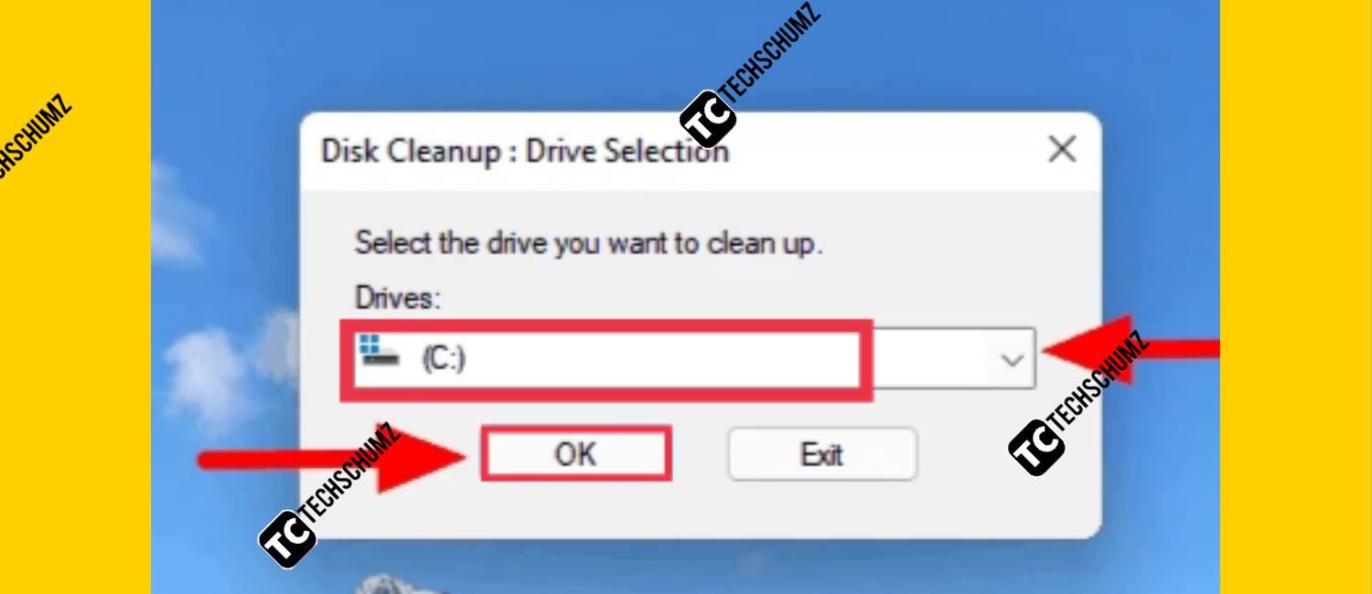 Select the drive to clean up