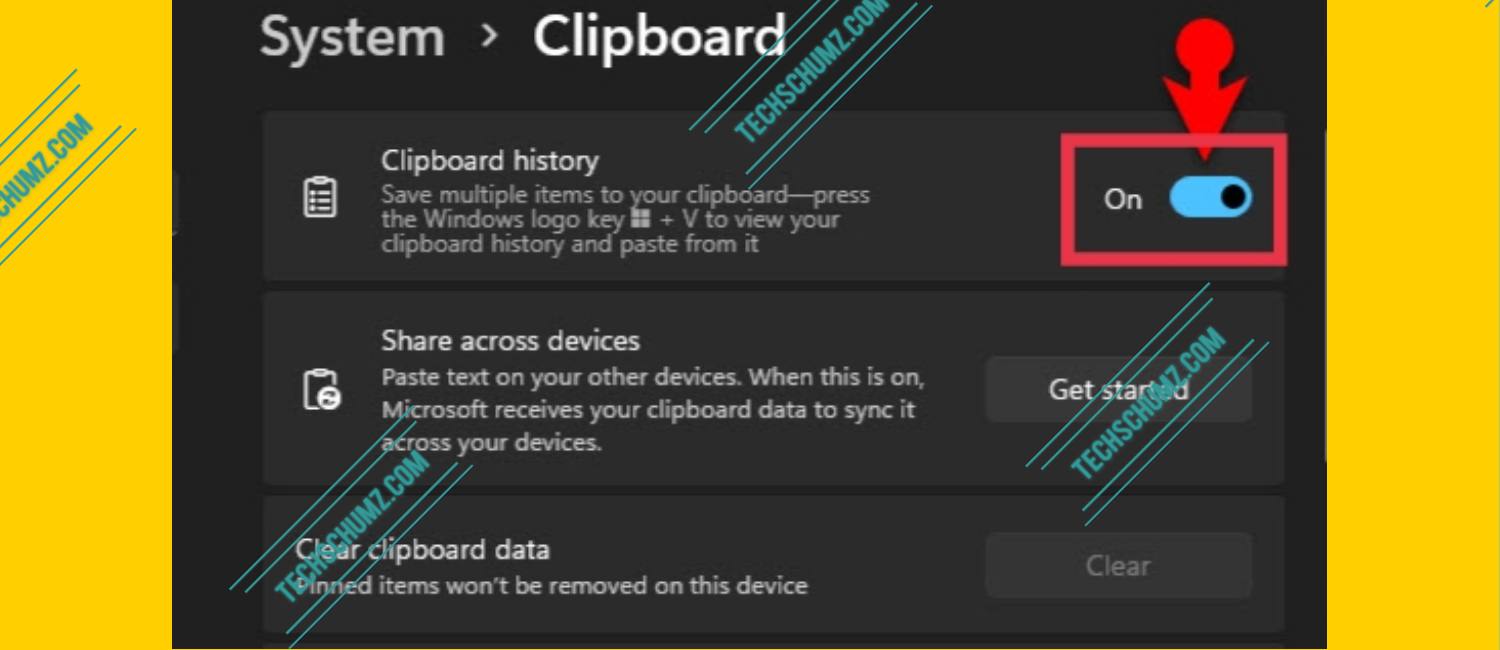 Enable Clipboard history on Windows 11