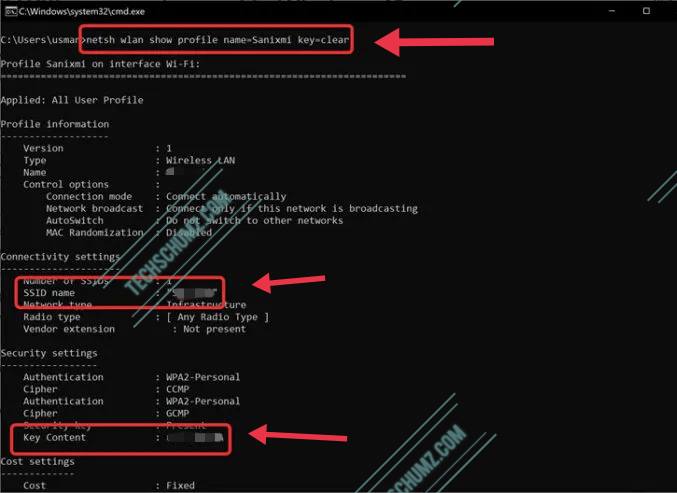 how to get a wifi password in cmd