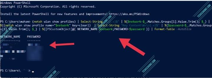 Get The WiFi Password on a Windows 11 PC using PowerShell