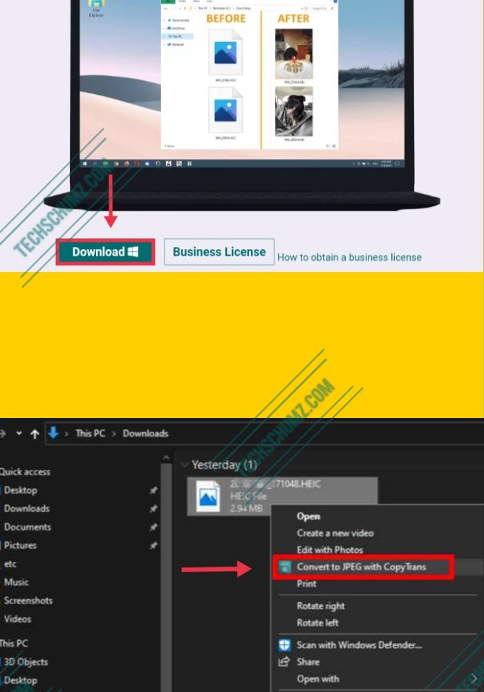 Convert HEIC to JPG on Windows 11 via CopyTrans HEIC