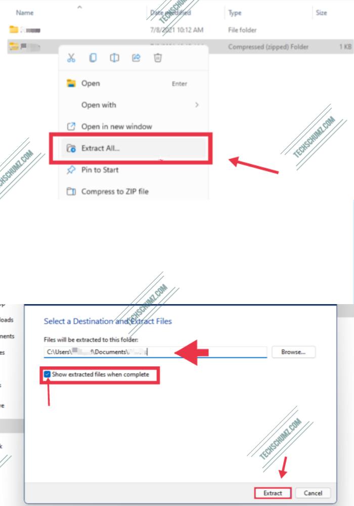 Unzip Files and Folders on Windows 11 via Right-click Context Menu