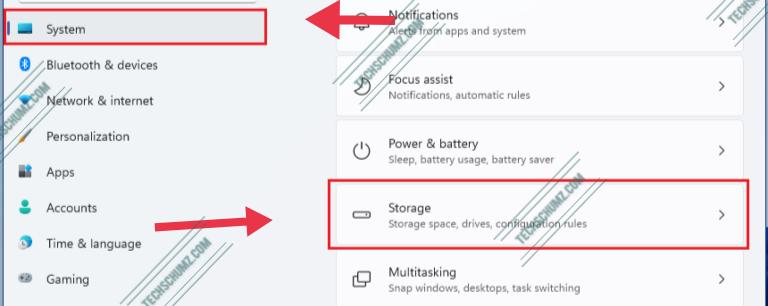 Go to Storage pane