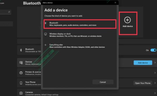Add a Bluetooth device on Windows 11