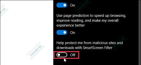 Disable SmartScreen for Microsoft Edge on Windows 11
