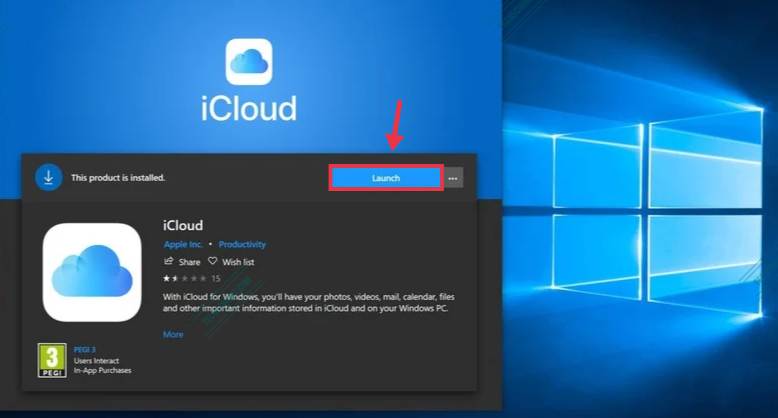 Download and open iCloud on Windows 11