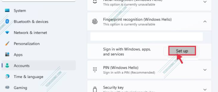 Set up Windows Hello Fingerprint