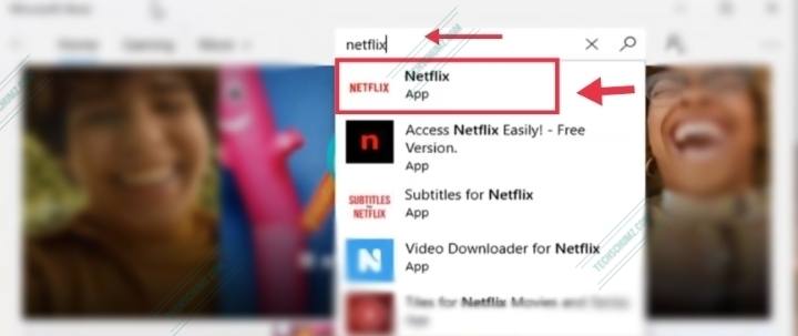Search for Netflix in Microsoft Store