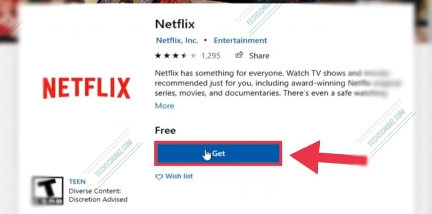 Tap on Get to install Netflix on a Windows 11 PC