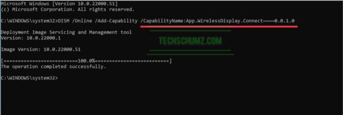 Install Wireless Display using CMD on Windows 11