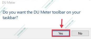 Add the DU Meter toolbar on your Taskbar