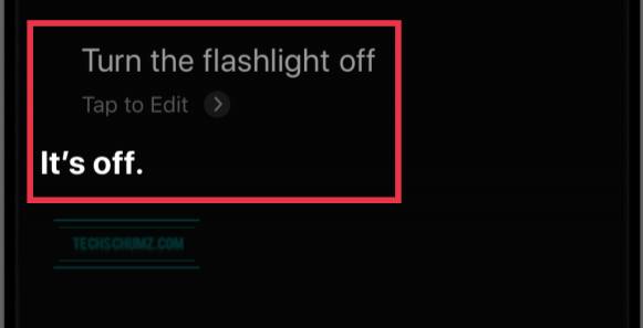 Turn the flashlight off - Siri