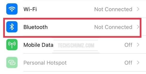 Click on Bluetooth on your iPhone Settings