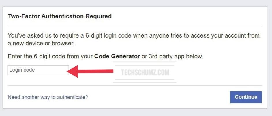 Sign in to your Facebook using Code Generator