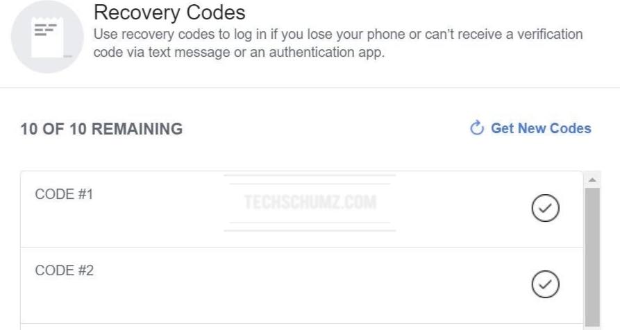 Recovery Codes