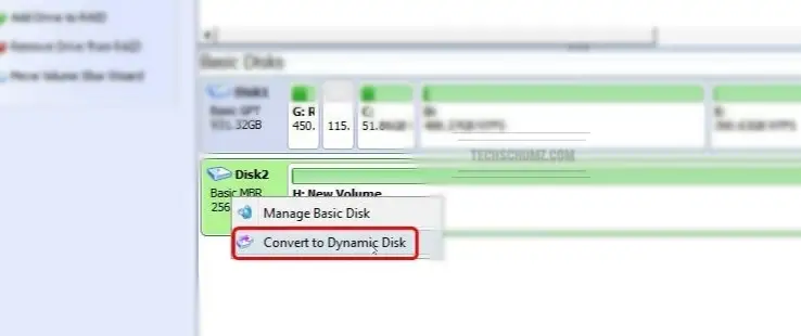 Click Convert to Dynamic Disk