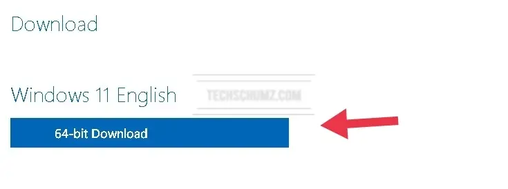 Click on 64-bit Download to download Windows 11 ISO