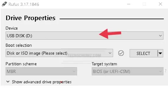 Select the drive you want to install Windows 11 on it