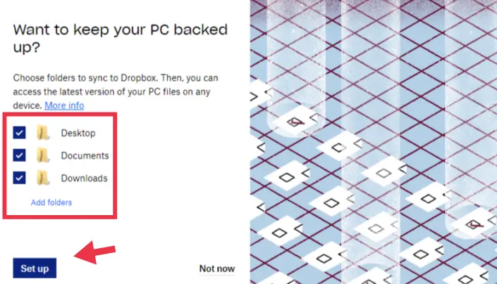 Choose folders to sync to Dropbox on Windows 11