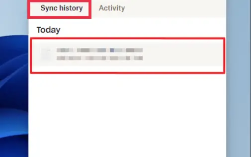 Check Dropbox sync history on Windows 11