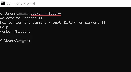 View the Command Prompt History on Windows 11 using a command line