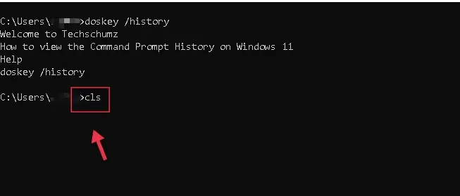Clear the Command Prompt History on Windows 11 via a command line