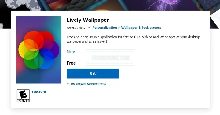 Lively Wallpaper on Microsoft Store