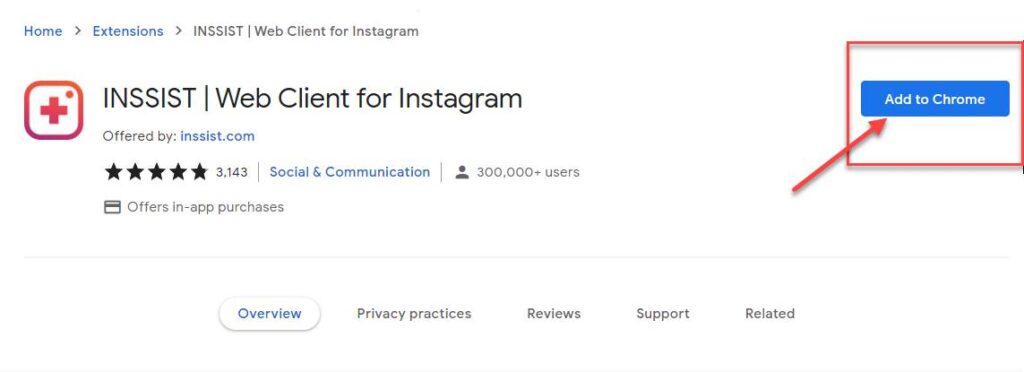 Add Inssist extension to Chrome