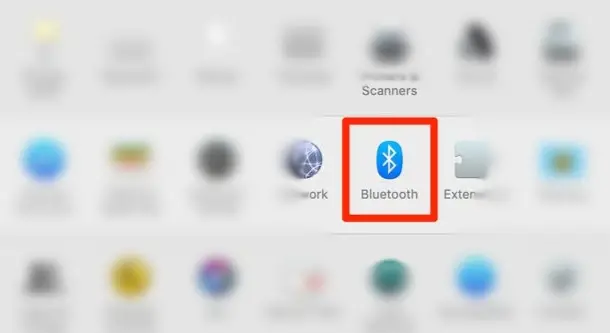 open Mac's Bluetooth settings page