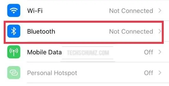 Open the iPhone's Bluetooth Settings