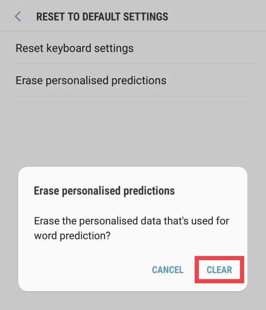 Clear Your Keyboard History on Android, Samsung Keyboard