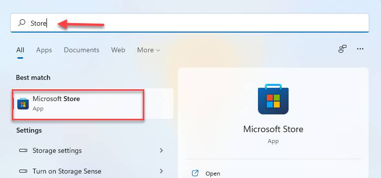 Open Microsoft Store